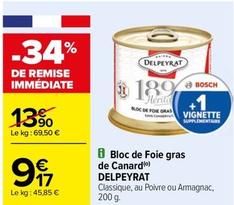 Delpeyrat - Bloc De Foie Gras De Canard offre à 9,17€ sur Carrefour