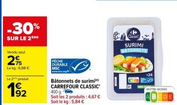 Carrefour - Bâtonnets De Surimi Classic' offre à 2,75€ sur Carrefour