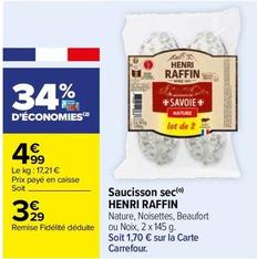 Saucisson sec offre à 3,29€ sur Carrefour
