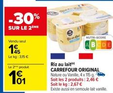 Carrefour - Riz Au Lait Original offre à 1,45€ sur Carrefour