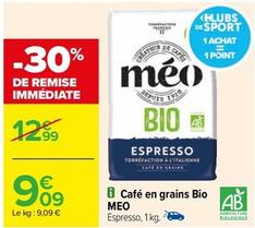 Méo - Café En Grains Bio offre à 9,09€ sur Carrefour