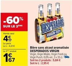 Desperados - Bière Sans Alcool Aromatisée Virgin offre à 4,17€ sur Carrefour