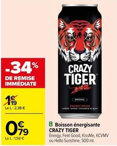 Crazy Tiger - Boisson Énergisante offre à 0,79€ sur Carrefour
