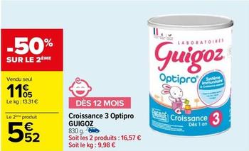 Lait de croissance offre à 11,05€ sur Carrefour