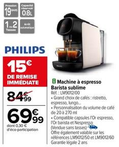 Philips - Machine À Espresso Barista Sublime  offre à 69,99€ sur Carrefour