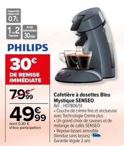 Philips - Cafetière A Dosettes Bleu Mystique Senseo  offre à 49,99€ sur Carrefour