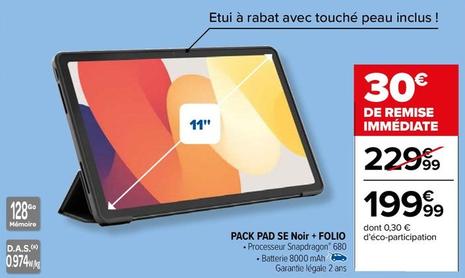 Pack Pad Se Noir + Folio offre à 199,99€ sur Carrefour