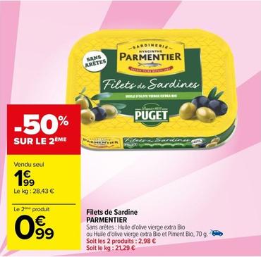 Parmentier - Filets De Sardine offre à 1,99€ sur Carrefour