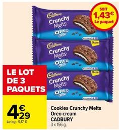 Cadbury - Cookies Crunchy Melts Oreo Cream offre à 4,29€ sur Carrefour