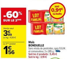 Bonduelle - Maïs offre à 3,89€ sur Carrefour
