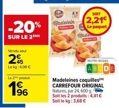 Carrefour - Madeleines Coquilles Original offre à 2,45€ sur Carrefour