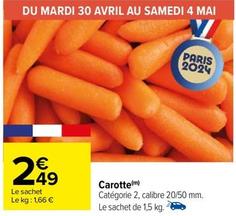 Carottes offre à 2,49€ sur Carrefour