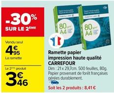 Carrefour - Ramette Papier Impression Haute Qualité offre à 4,95€ sur Carrefour
