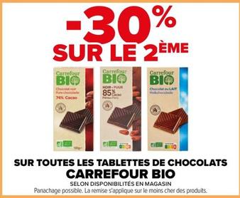 Carrefour - Sur Toutes Les Tablettes De Chocolats Bio offre sur Carrefour