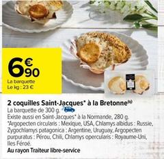 2 Coquilles Saint-jacques À La Bretonne offre à 6,9€ sur Carrefour