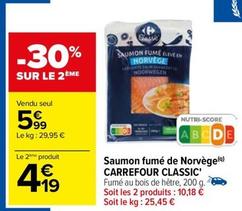 Carrefour - Saumon Fumé De Norvège Classic' offre à 5,99€ sur Carrefour