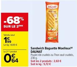 Daunat - Sandwich Baguette Moelleux offre à 1,99€ sur Carrefour