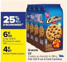Lu - Granola offre à 6,5€ sur Carrefour