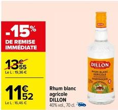 Dillon - Rhum Blanc Agricole offre à 11,52€ sur Carrefour