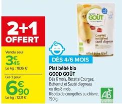 Good Goût - Plat Bébé Bio  offre à 3,45€ sur Carrefour