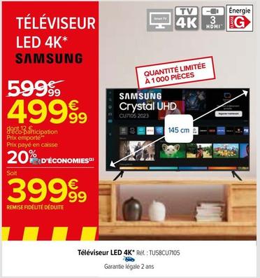 Samsung - Téléviseur LED 4K offre à 499,99€ sur Carrefour