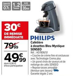 Philips - Cafetière À Dosettes Bleu Mystique Senseo Réf.: HD7806/51 offre à 49,99€ sur Carrefour