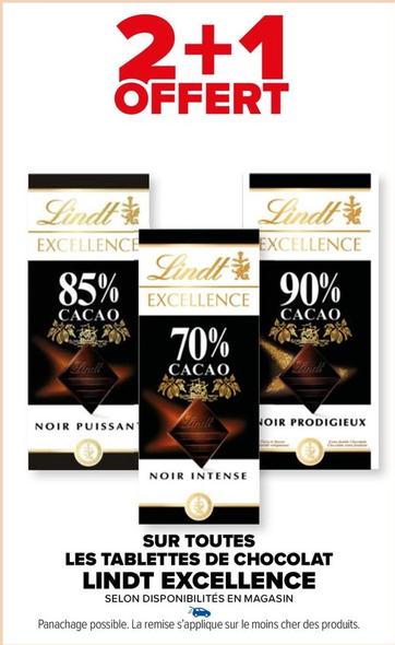 Lindt - Sur Toutes Les Tablettes De Chocolat Excellence offre sur Carrefour Market