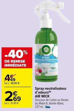Air Wick - Spray Neutralisateur D'odeurs offre à 2,69€ sur Carrefour Market