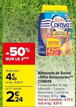 Coraya - Bâtonnets De Surimi Offre Découverte offre à 4,49€ sur Carrefour Market