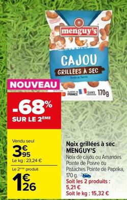 Menguy'S - Noix Grillées À Sec offre à 3,95€ sur Carrefour Market