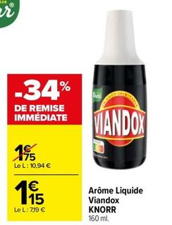 Knorr - Arôme Liquide Viandox offre à 1,15€ sur Carrefour Market