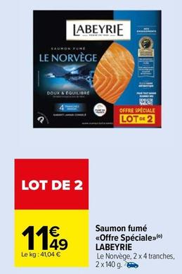 Labeyrie - Saumon Fumé Offre Spéciale offre à 11,49€ sur Carrefour Market