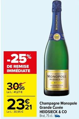 Heidsieck & Co - Champagne Monopole Grande Cuvée  offre à 23,21€ sur Carrefour Market