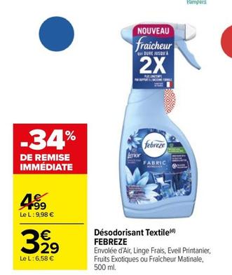 Febreze - Désodorisant Textile offre à 3,29€ sur Carrefour Market