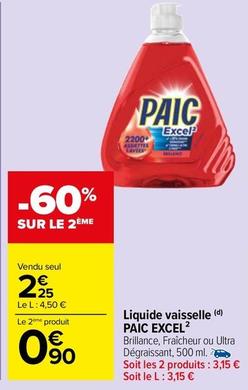 Paic - Liquide Vaisselle Excel offre à 2,25€ sur Carrefour Market