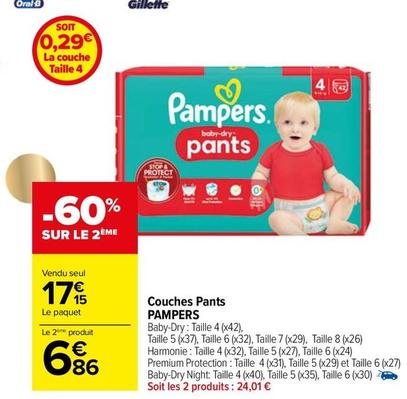 Pampers - Couches Pants offre à 17,15€ sur Carrefour Market