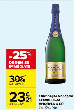 Heidsieck & Co - Champagne Monopole Grande Cuvée offre à 23,21€ sur Carrefour Market