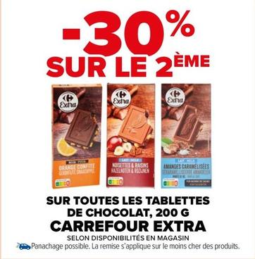 Carrefour - Sur Toutes Les Tablettes De Chocolat, 200 G Extra offre sur Carrefour Market