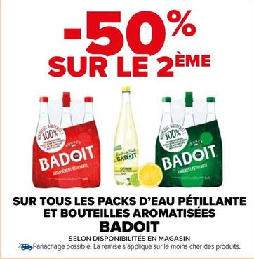 Badoit - Sur Tous Les Packs D'eau Pétillante Et Bouteilles Aromatisées offre sur Carrefour Market
