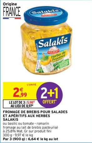 Salakis - Fromage De Brebis Pour Salades Et Aperitifs Aux Herbes  offre à 2,99€ sur Intermarché Contact