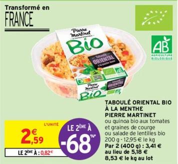 Pierre Martinet - Taboulé Oriental Bio À La Menthe offre à 2,59€ sur Intermarché Contact