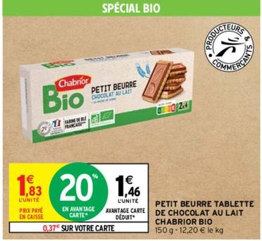 Chabrior - Petit Beurre Tablette De Chocolat Au Lait Bio offre à 1,46€ sur Intermarché Contact