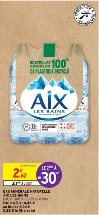 Aix les Bains - Eau Minerale Naturelle  offre à 2,62€ sur Intermarché Contact