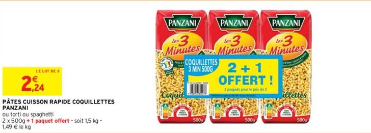 Panzani - Pâtes Cuisson Rapide Coquillettes offre à 2,24€ sur Intermarché Contact