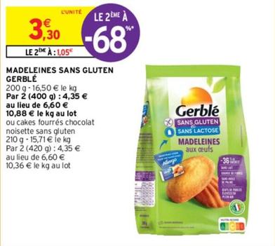 Gerblé - Madeleines Sans Gluten offre à 3,3€ sur Intermarché Express
