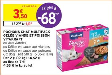 Vitakraft - Pochons Chat Multipack Gelée Viande Et Poisson offre à 3,5€ sur Intermarché Express