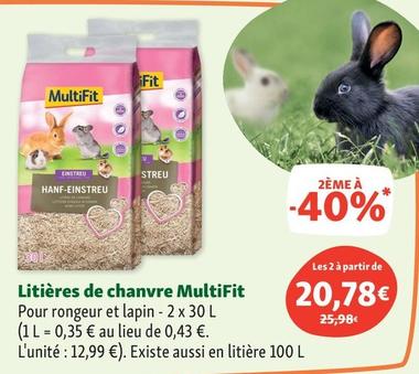 Multifit - Litieres De Chanvre offre à 12,99€ sur Maxi Zoo