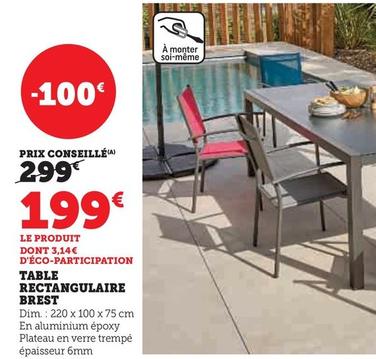 Table Rectangulaire Brest offre à 199€ sur Hyper U