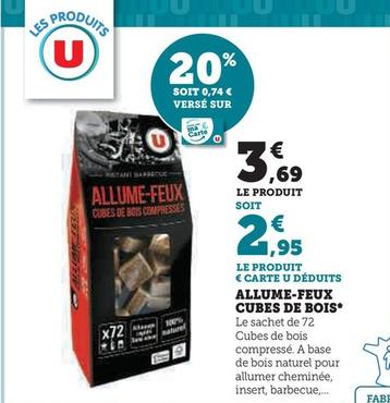 U - Allume Feux Cubes De Bois offre à 3,69€ sur Hyper U