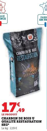 Charbon De Bois U Qualité Restauration offre à 17,49€ sur Hyper U